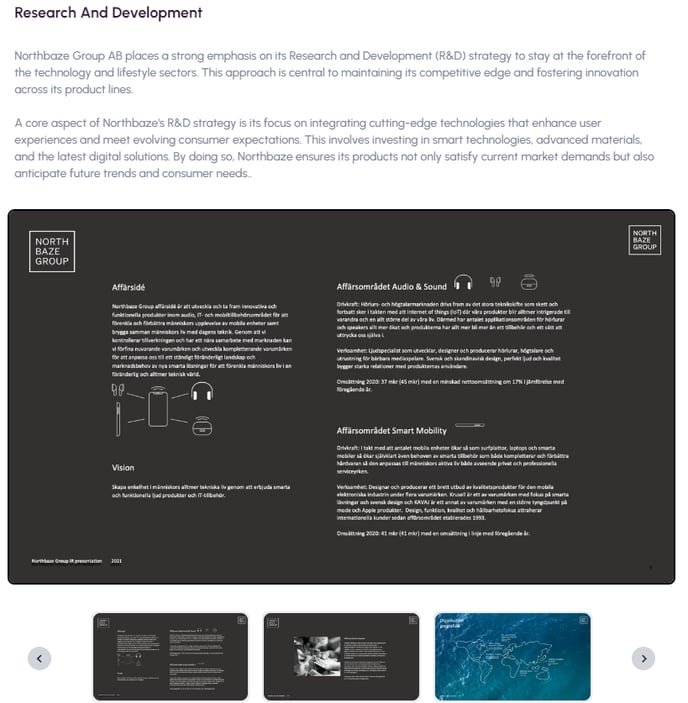 reasearch and development investement pitch